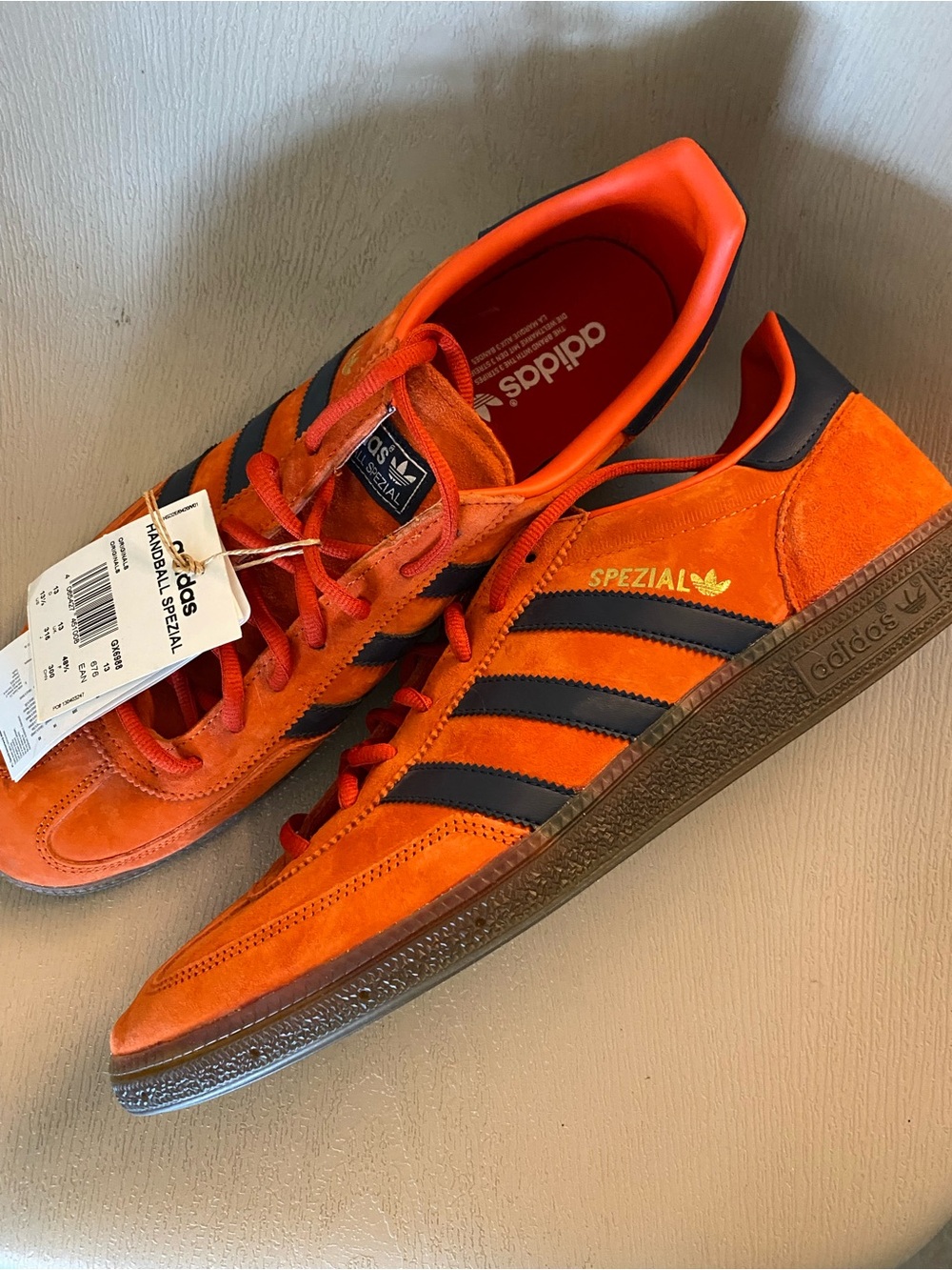 Adidas Handball Spezial Sneakers orange navy blue size 13 NEW!